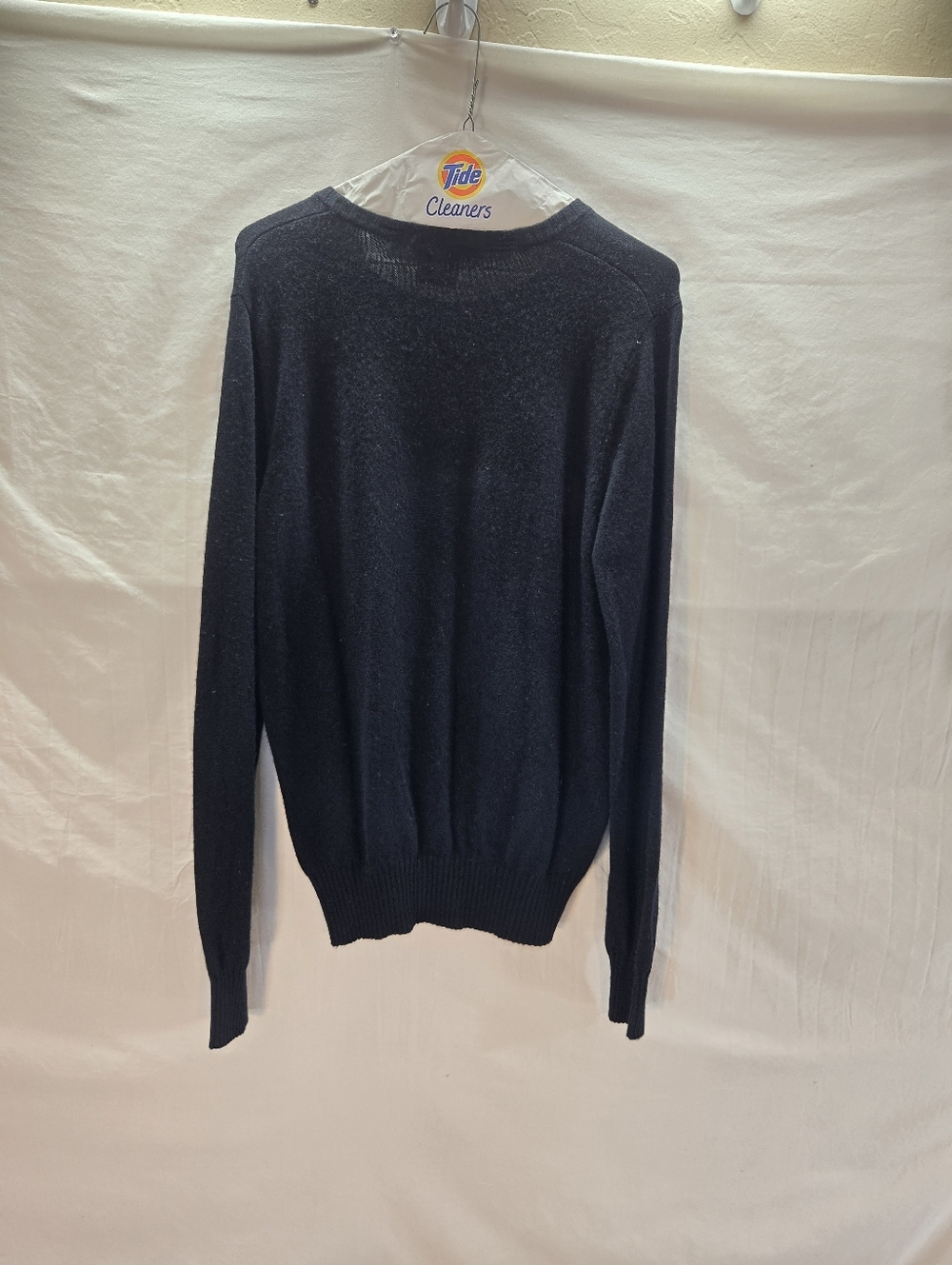 Tory Burch Women’s Size Large Black Sparkly Logo Crewneck Wool Cashmere Sweater - Picture 3 of 6